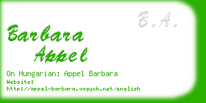 barbara appel business card